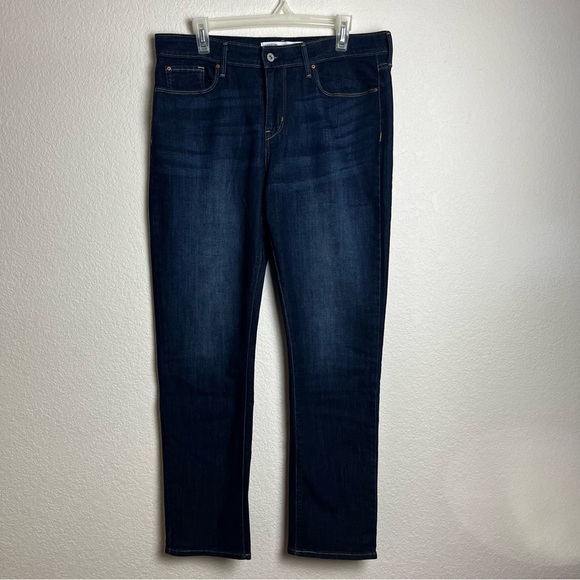 Signature Levi Strauss Mid Rise Straight Blue Jeans Sz 14M - Picture 2 of 9